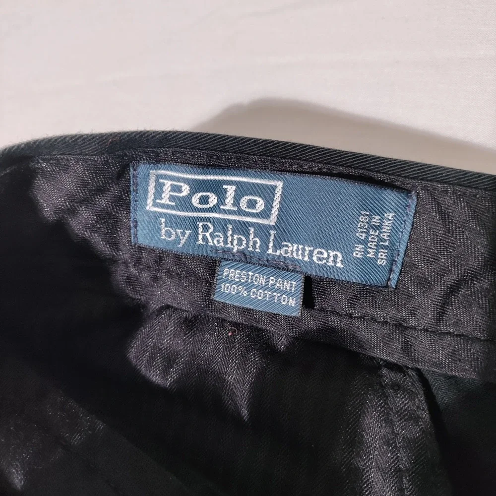 Polo Ralph Lauren Preston Pant 33x32 (32x30 Actual) Black Ctn Straight Trouser